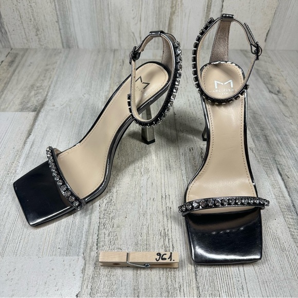 New Marc Fisher Karima Rhinestones Embellished Heeled Sandals #961 - Picture 13 of 13